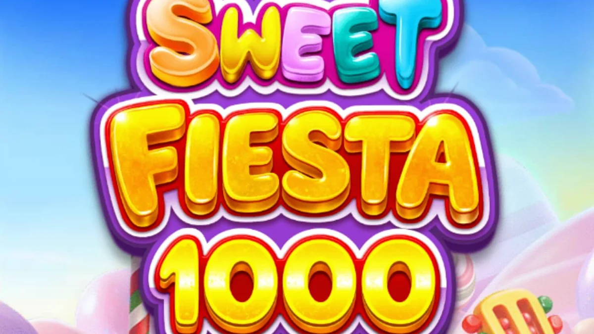 Tampilan visual slot Sweet Fiesta 1000 dengan tema permen dan karnaval