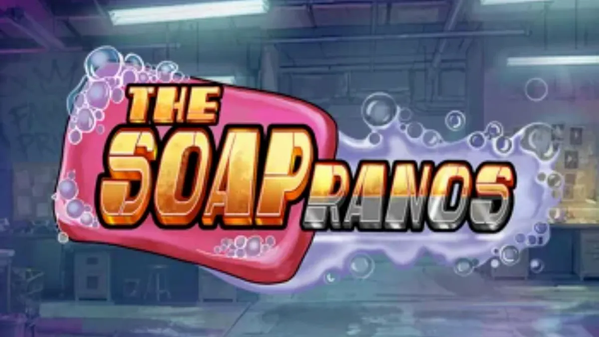 Tampilan visual slot The Soapranos dengan tema mafia dan binatu
